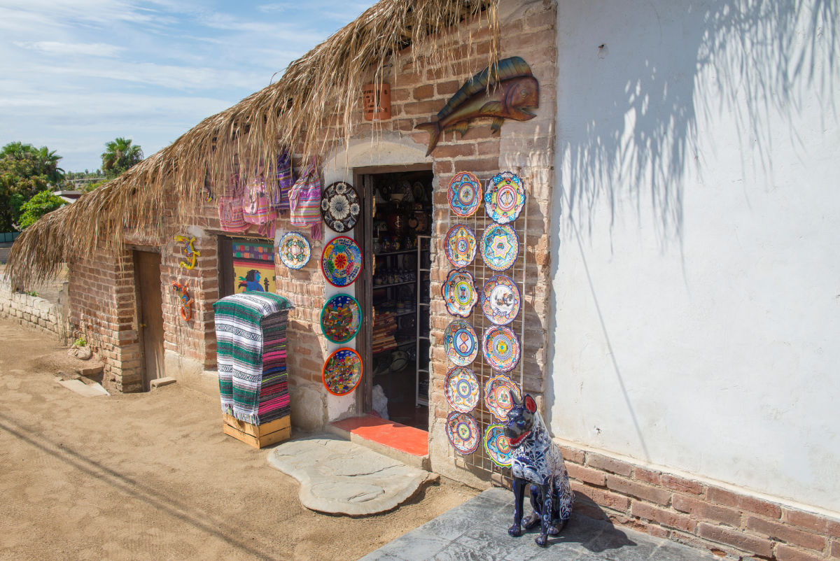 Shop Displaying Mexican Art and Handmade Goods in Todos Santos, Mexico