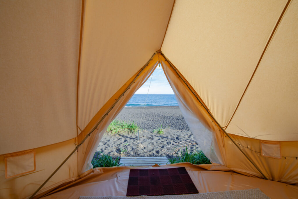 Luxury Glamping Tent on a Beach