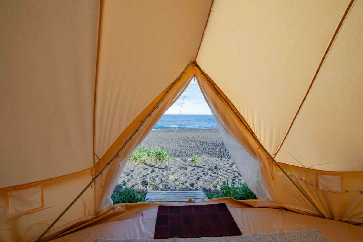 Luxury Glamping Tent on a Beach