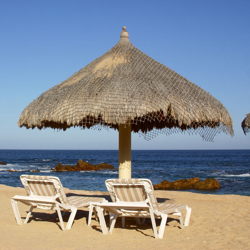 Chairs Under a Palapa on a Los Cabos, Mexico Beach