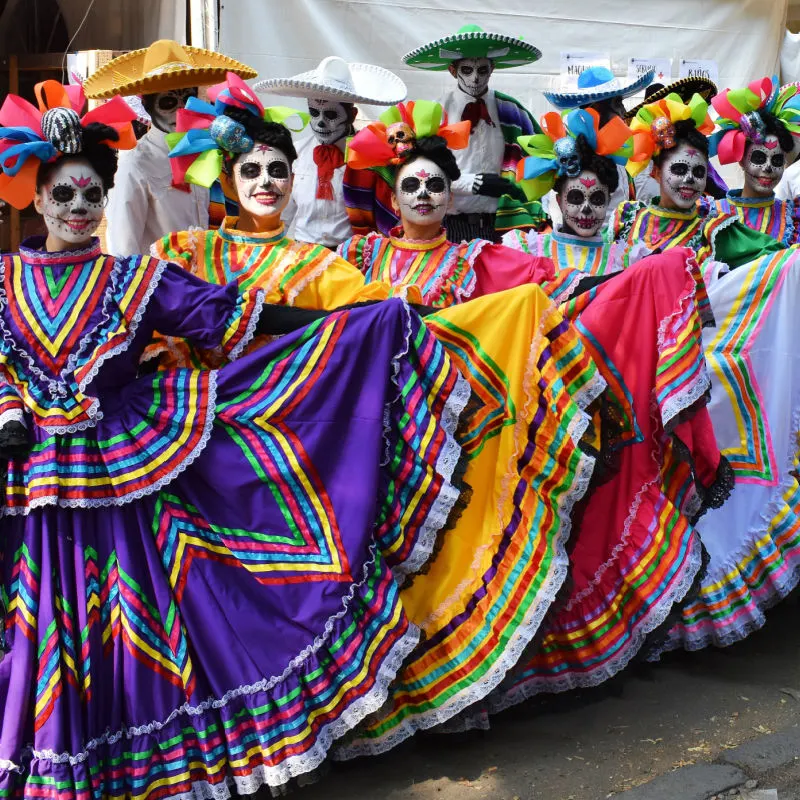 Women Dressed for Day of the Dead Celebration