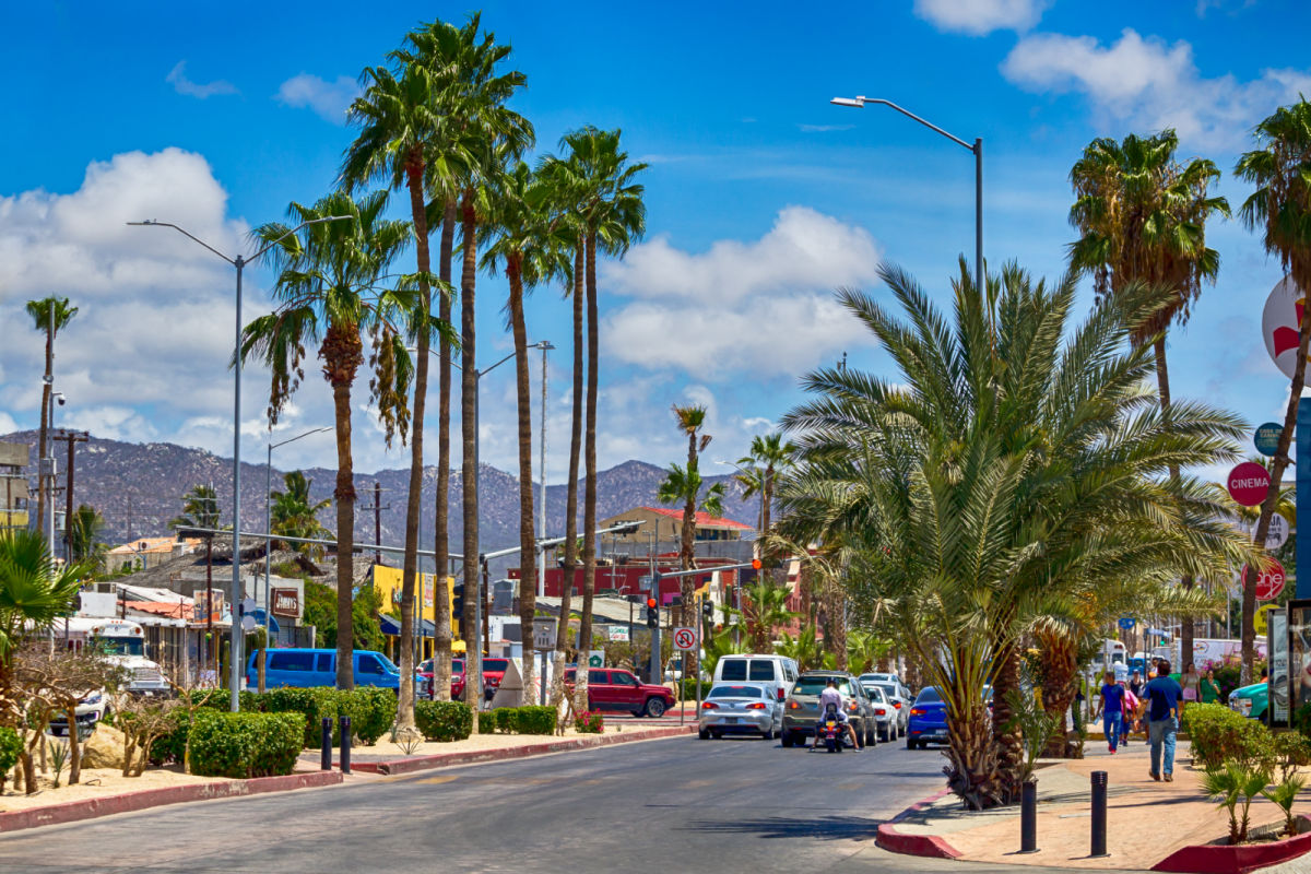 Cars on the Road in Cabo San Lucas, Mexico