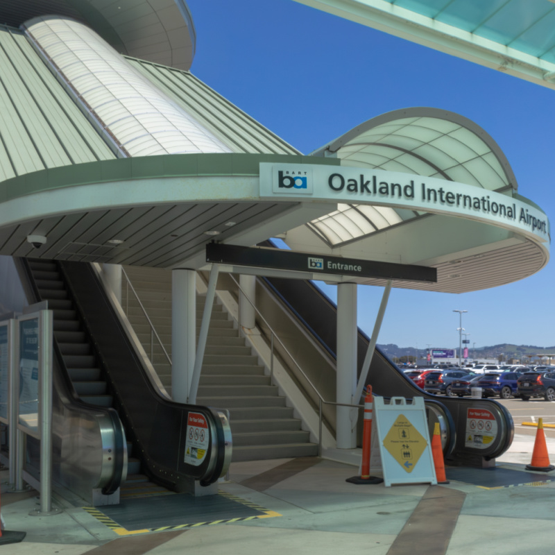 Escalators at Oakland International Airport