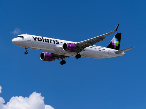 Mexican Airline Volaris Airplane Flying in the Air