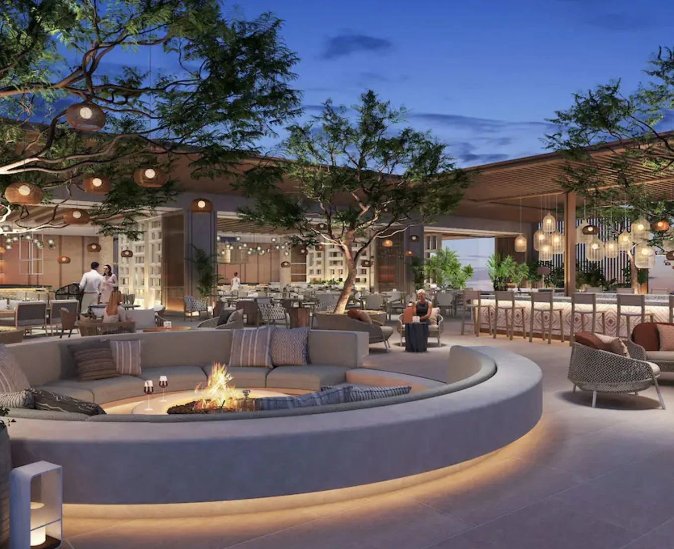 Bar at night Park Hyatt Los Cabos