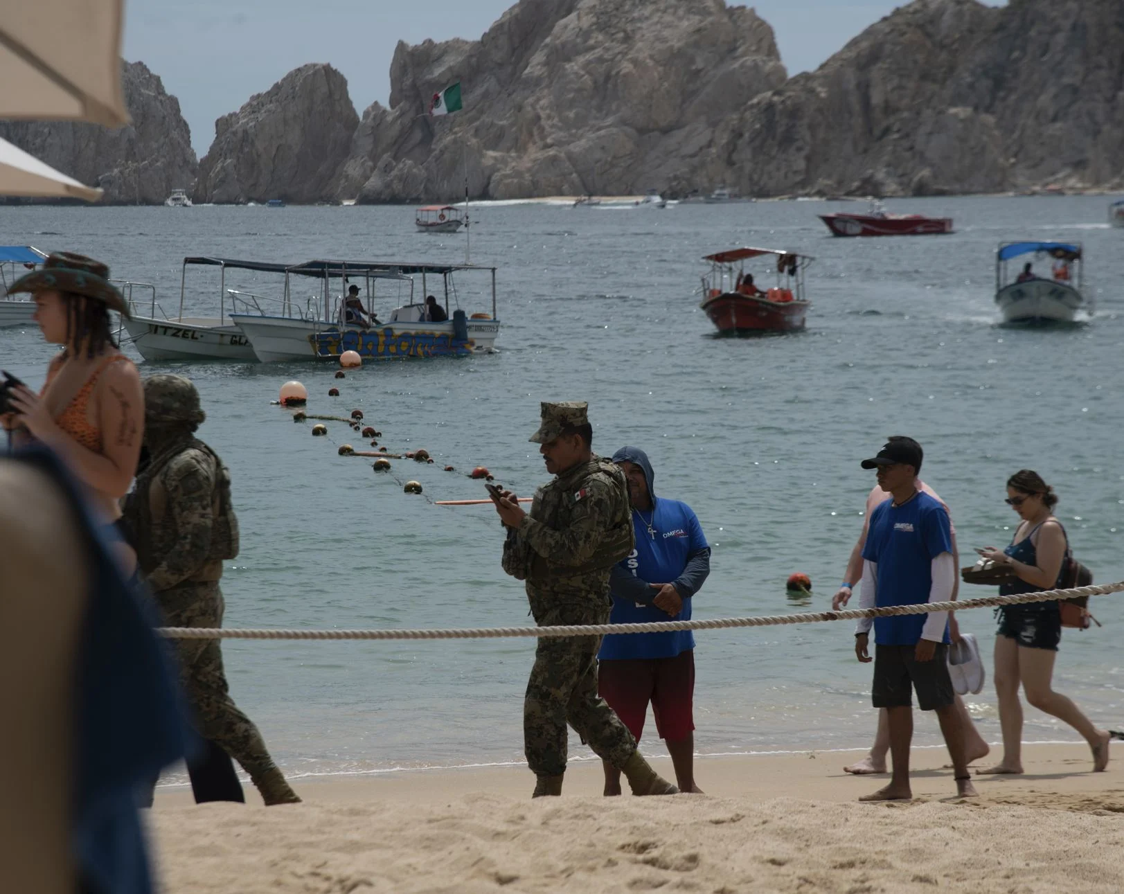 Military patrol busy Cabo Beach