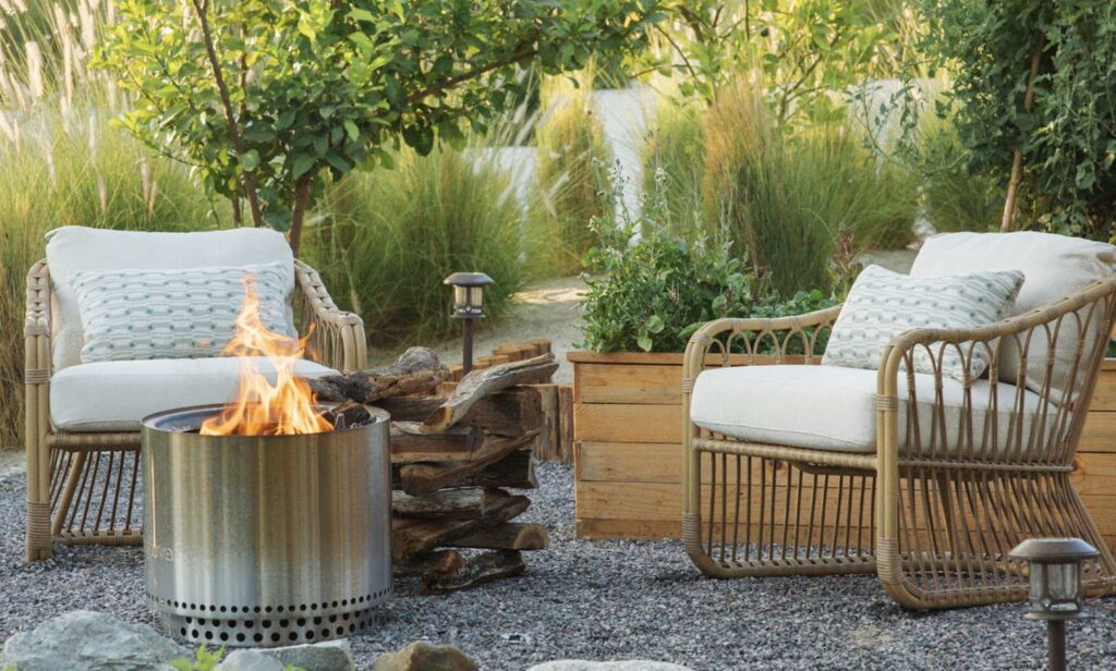 Relax after dinner with a fire