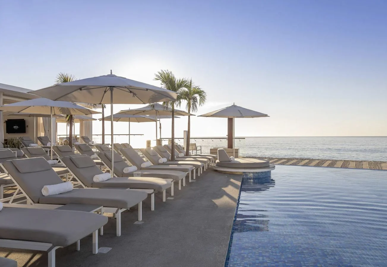Sun Loungers with towels prepared at LeBlanc Los Cabos