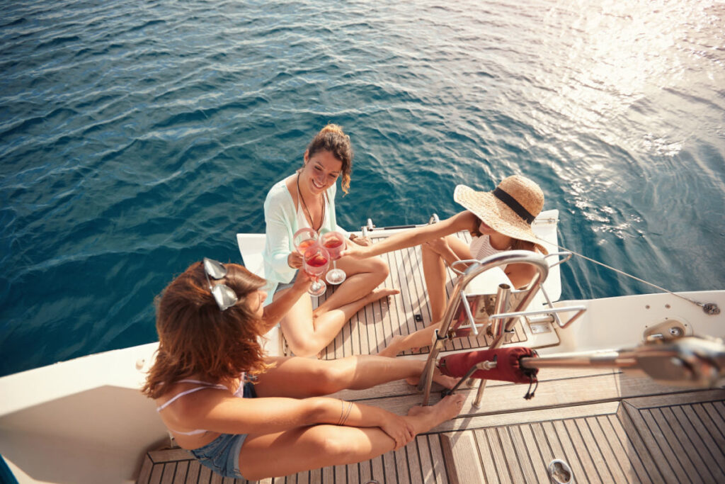Women on a private boat charter