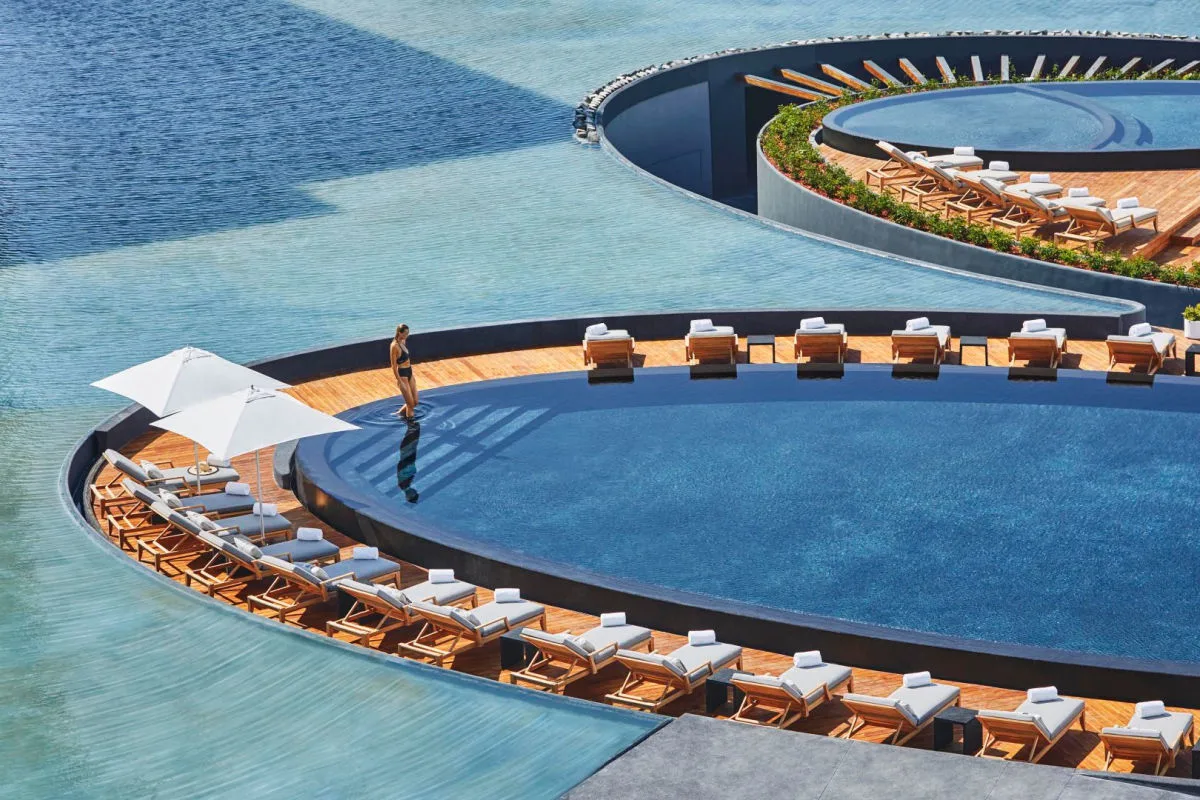 Viceroy Los Cabos Pool with woman getting in