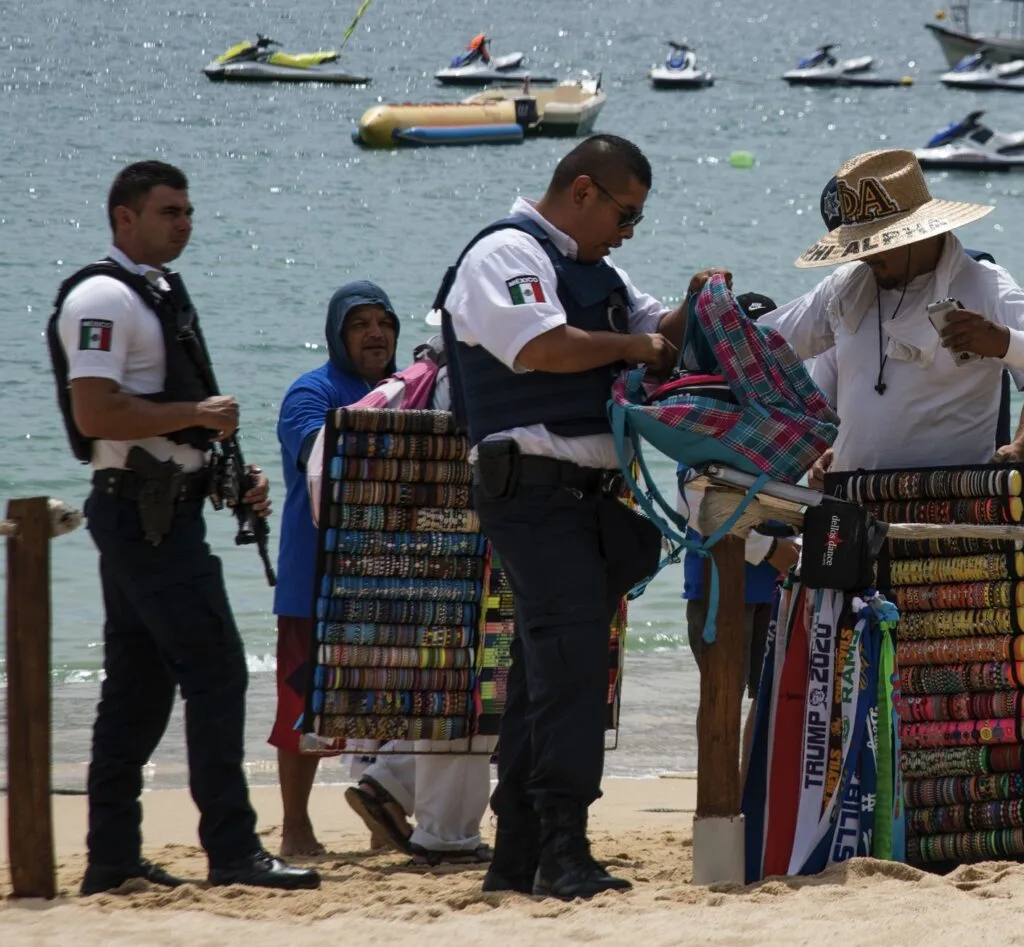 Vendors being inspected by police