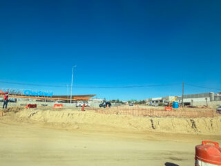 Traffic at the Los Cabos FONATUR Roundabout during construction October 29, 2025