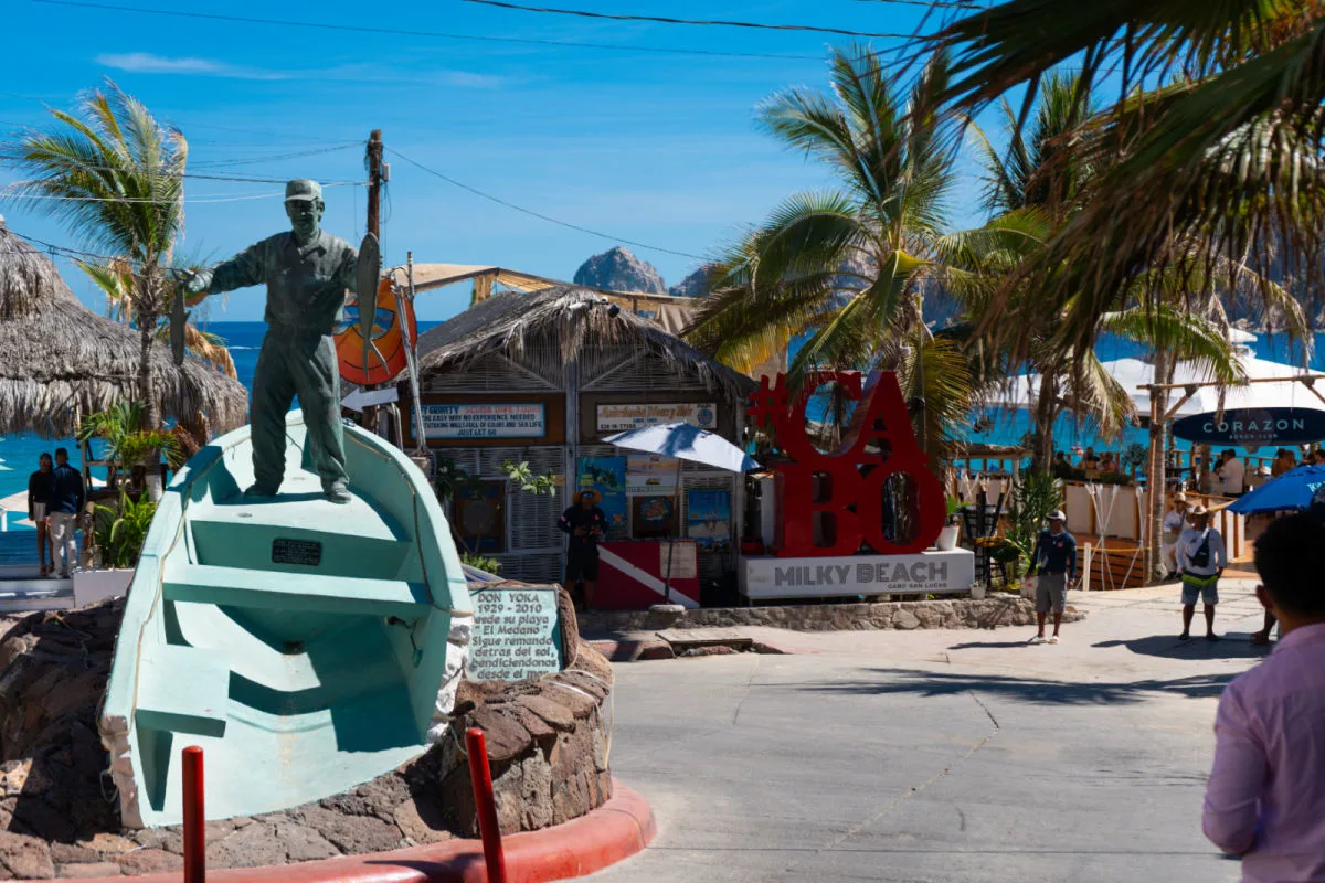 Cabo Milky Beach Entrance Sign to Medano Beach