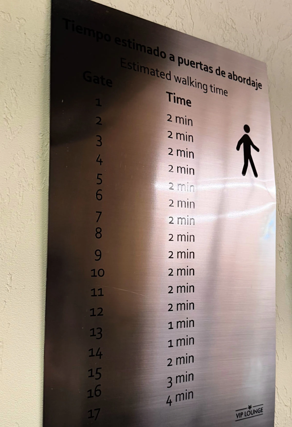 Walking times from VIP Los Cabos Airport Lounge to gates.HEIC