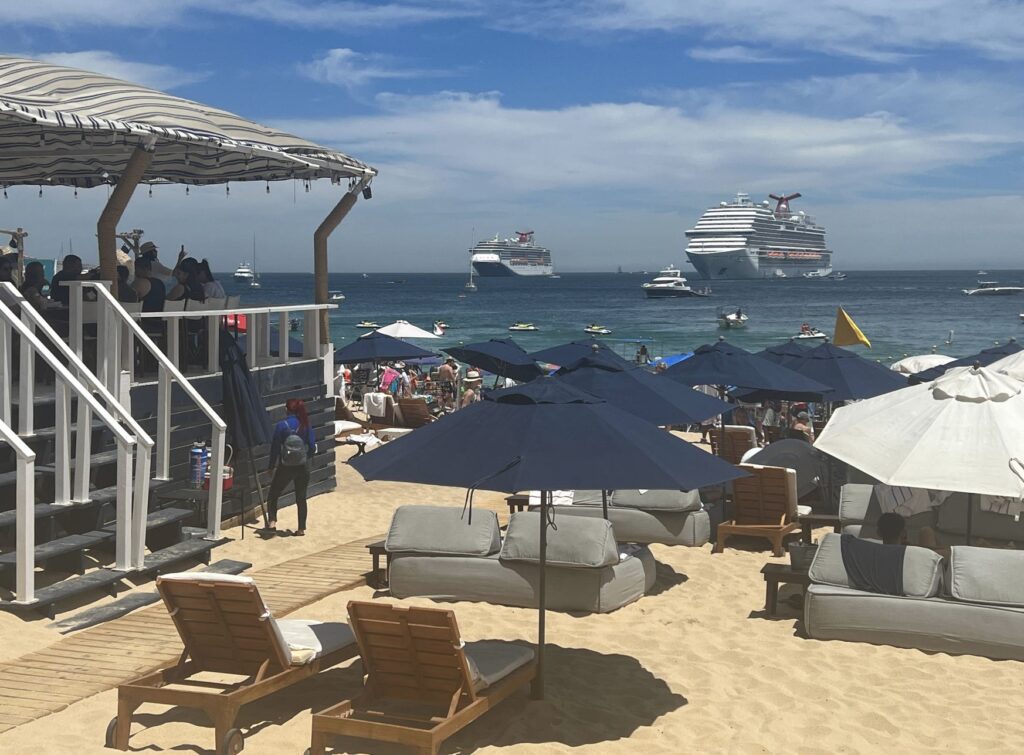 Cruise Ships docked near Medano beach in Cabo San Lucas