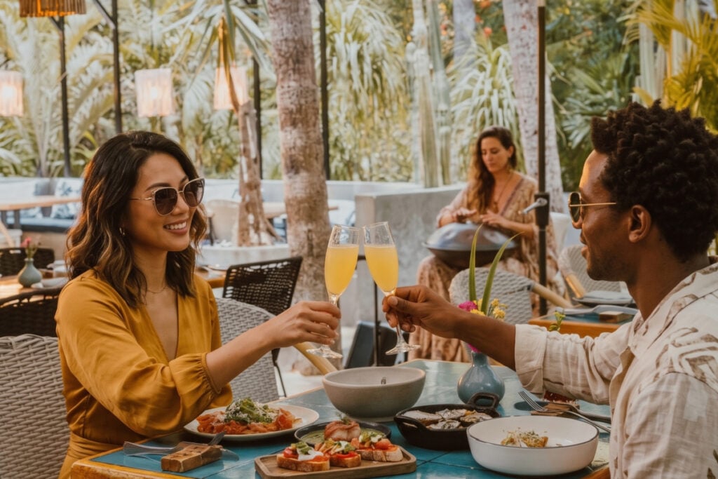 Couple having brunch at ACRE restaurant