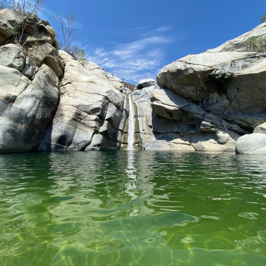 the Rancho Ecologico Sol De Mayo waterfall